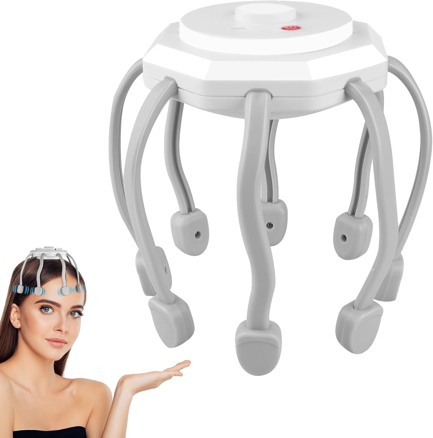 Hair Scalp Massager with 8 Vibrating Contacts – Relax &amp; Revitalize Your Scalp
