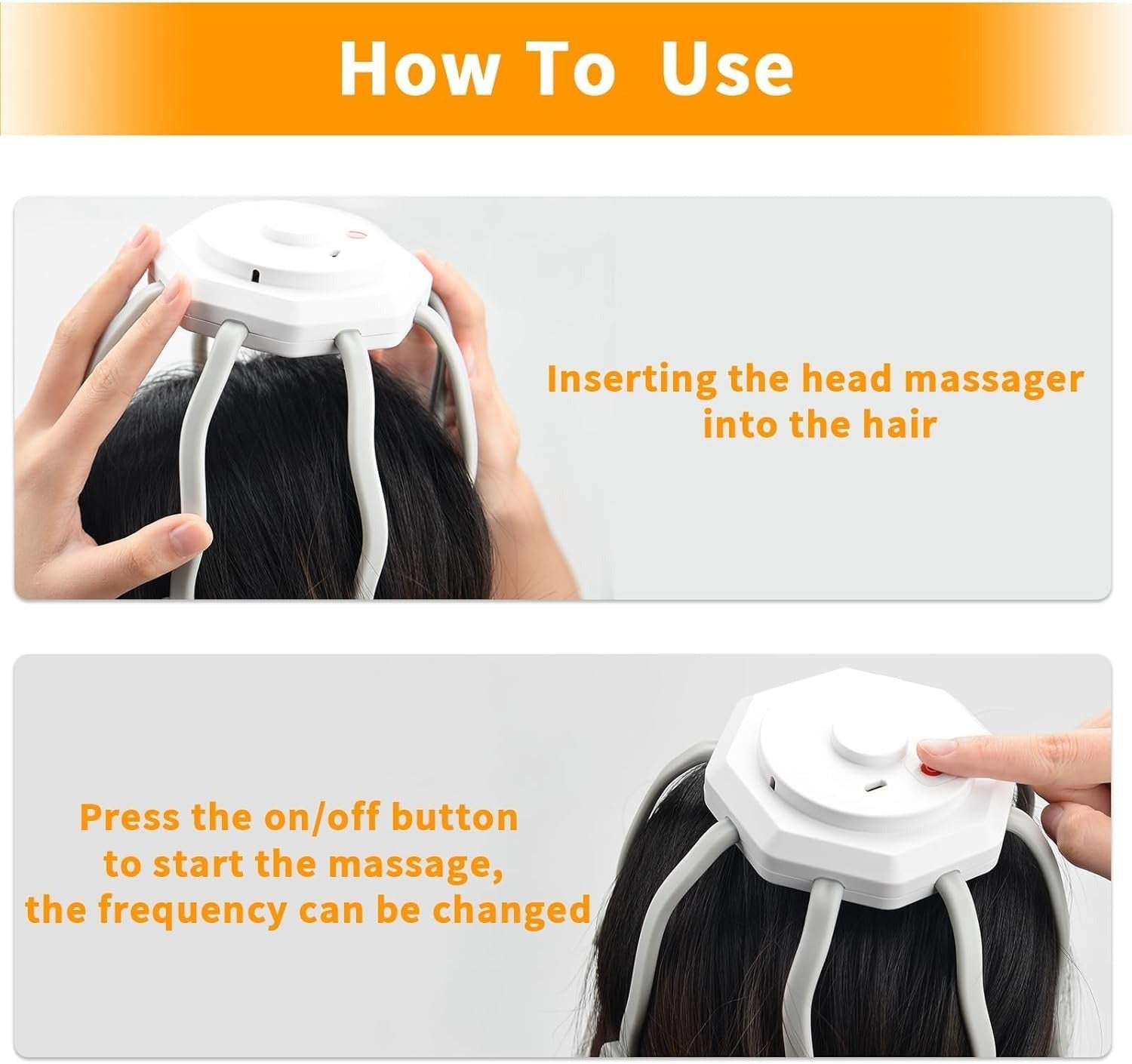 Hair Scalp Massager with 8 Vibrating Contacts – Relax &amp; Revitalize Your Scalp